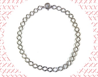 Aged silver fancy metal curb chain bracelet LAST ONE