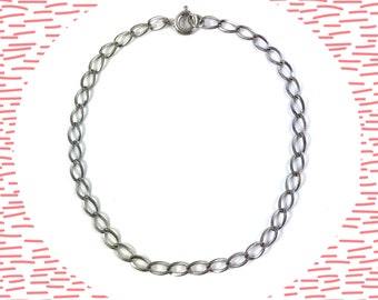 Aged silver engraved metal curb chain bracelet LAST ONE