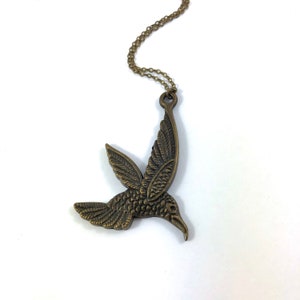 Humming bird antique bronze pendant necklace LAST ONE image 6