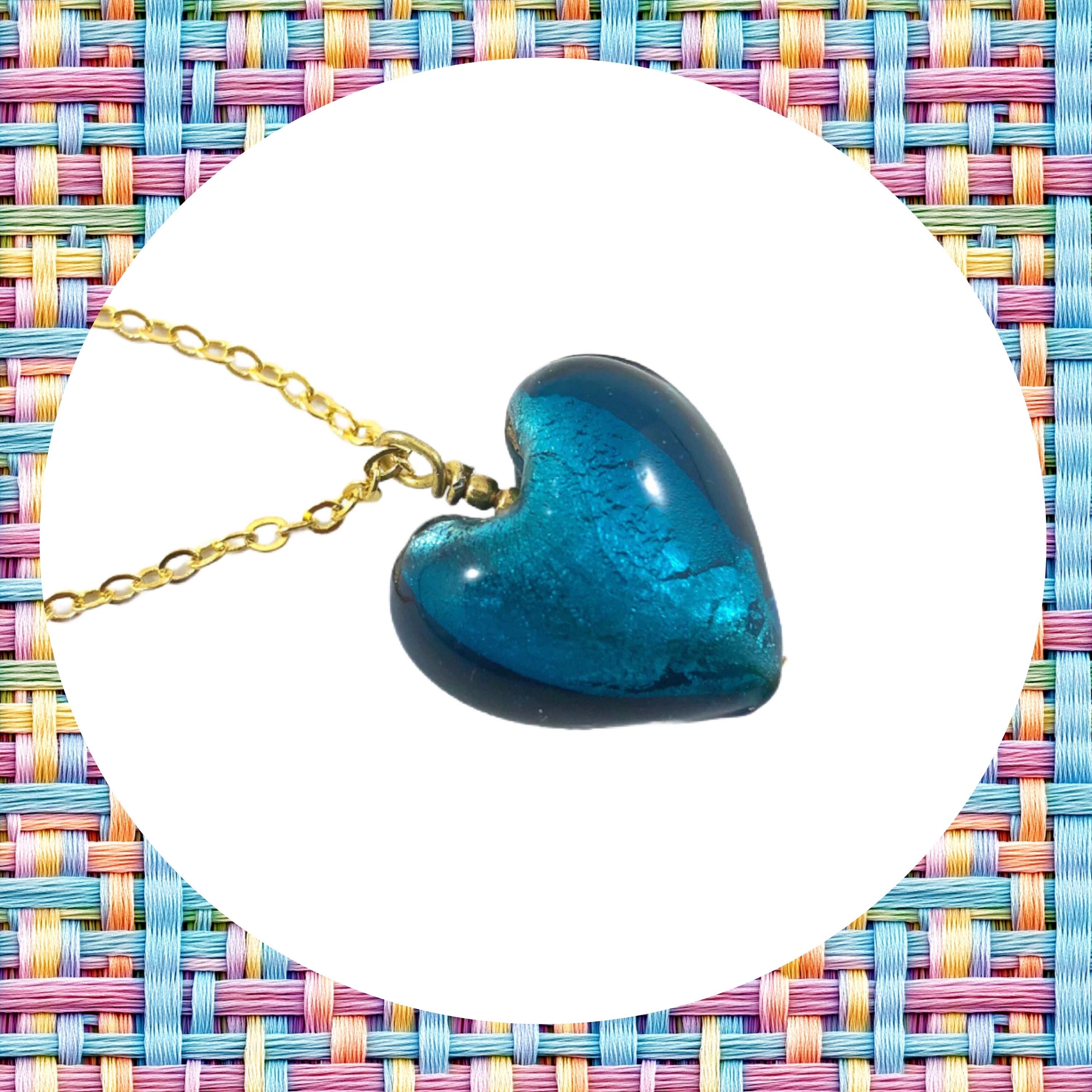 GlassOfVenice – Pendente A Cuore In Vetro Di Murano Marmorizzato, Blu, 32 Mm, Con Certificato Di Autenticità E Sacchetto In Velluto - 3