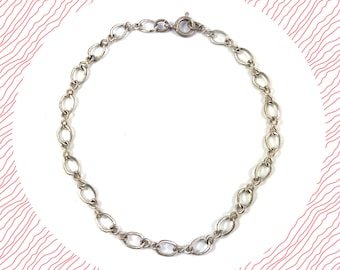 Aged silver fancy metal curb chain bracelet LAST ONE