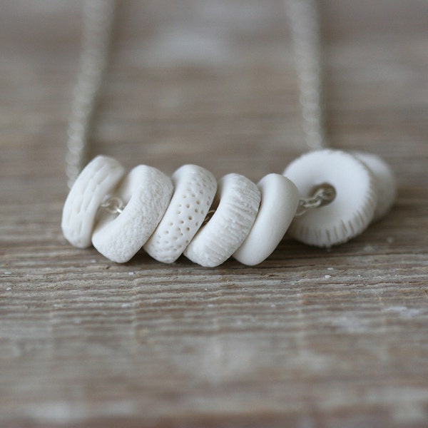 Loop Necklace - Porcelain and Sterling Silver