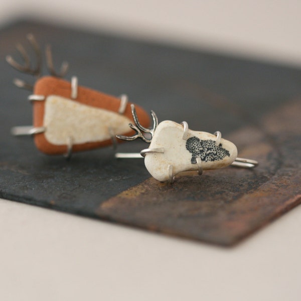 Form Earrings - Sterling Silver and Ceramic