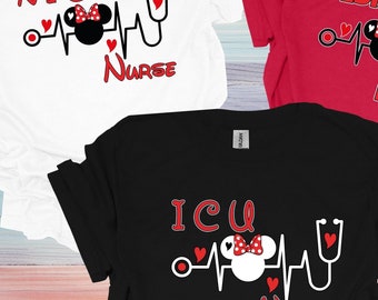 Nurse Minnie Mouse Shirt, Disney EKG Tee
