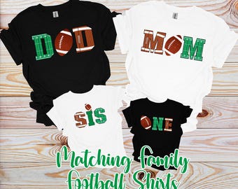 Family Football Birthday Shirts: Matching Mom, Dad, Kid Tees