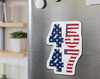 45 47 Trump 2024, Die-Cut Magnets, Trump Vance 2024, 1776, America, USA, Freedom, 2A, MAGA, Never Surrender