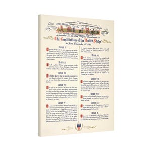 Us Bill Of Rights Canvas Stretched 1 5 Usa Historical Document 30x40 Us Bill Of Rights Canvas Stretched 1 5 Usa Historical Document 30x40
