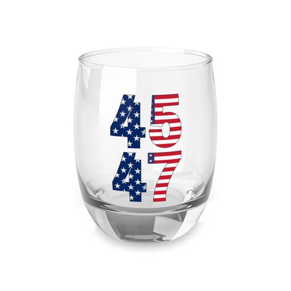 47Th President Of The United States Donald Trump Whiskey Glass Official Trump Store