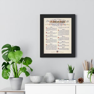 US Bill of Rights Poster USA Historical Document Framed Vertical Poster ...