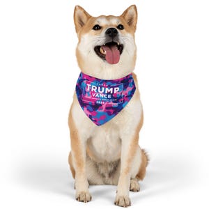 Trump Vance Make America Great Again! 2024 Neon Camo Pet Bandana Collar, Dog Collar, Dog Bandana, Cat Bandana, Trump Vance, MAGA, FIGHT x 3