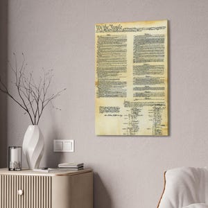 US Constitution Canvas Stretched, 1.5'' USA Historical Document ...