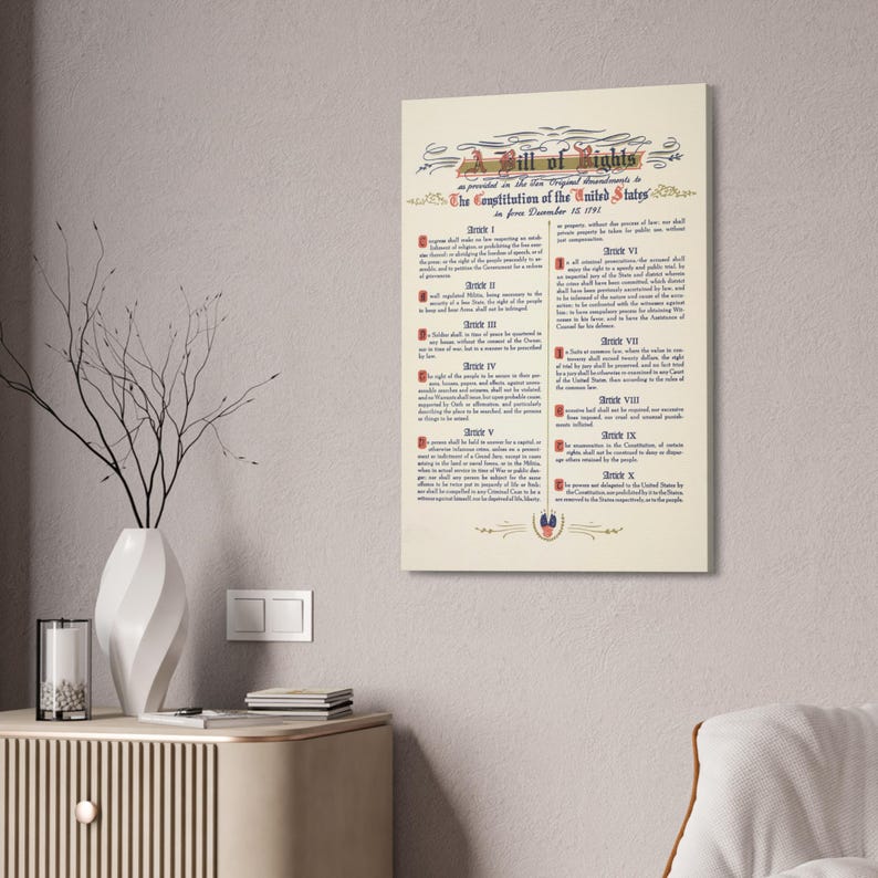 Us Bill Of Rights Canvas Stretched 1 5 Usa Historical Document 20 Us Bill Of Rights Canvas Stretched 1 5 Usa Historical Document 20