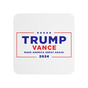 Trump Vance Make America Great Again! 2024 Coasters (50, 100 pcs) America USA Freedom Never Surrender Can&#39;t Stump the Trump