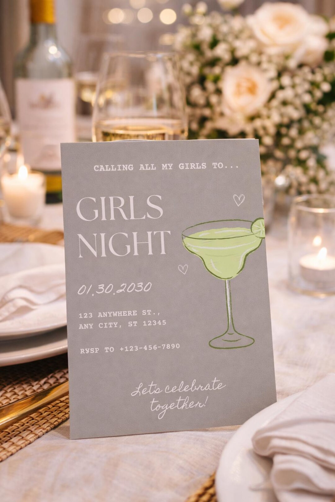 Editable Girls Night Party Invitation | Instant Download | Canva ...