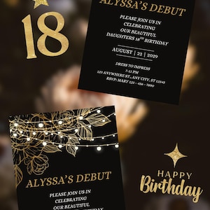 Editable Debut (18th) Birthday Party Invitation | Philippines | Instant Download | Canva Template | Downloadable Invitation
