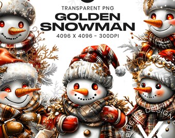Pacchetto di clipart di pupazzi di neve natalizi, raccolta di PNG di pupazzi di neve natalizi, clipart di pupazzi di neve invernali, PNG natalizi per biglietti di Natale, uso commerciale