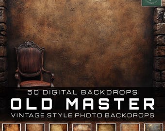 50 Old Master Background Vertical Portrait Background Portrait Studio Backdrop Vintage Background, Portrait Studio Background Digital JPG