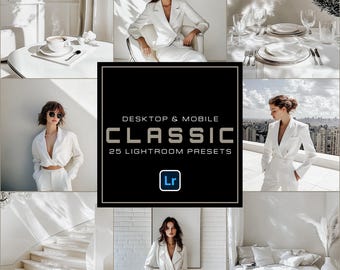 25 Lightroom Classic  Luxury Presets Minimalistic Neutral Clean Aesthetic Photo Editing Filter Presets for Instagram Bloggers Influencers