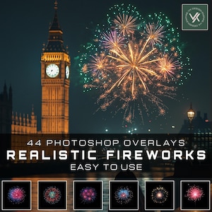 Firework Overlays Realistic Firework PNG Photoshop Colour Firework Overlays Photo Effect Wedding Overlay Photo Editing Digital Download PNG