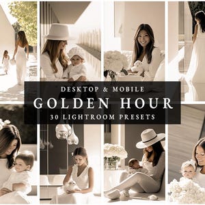 30 Golden Hour Lightroom Presets Mobile & Desktop Filters Rustic  Boho Presets Wedding  Portrait Edits Sunset Photography Aesthetic Presets