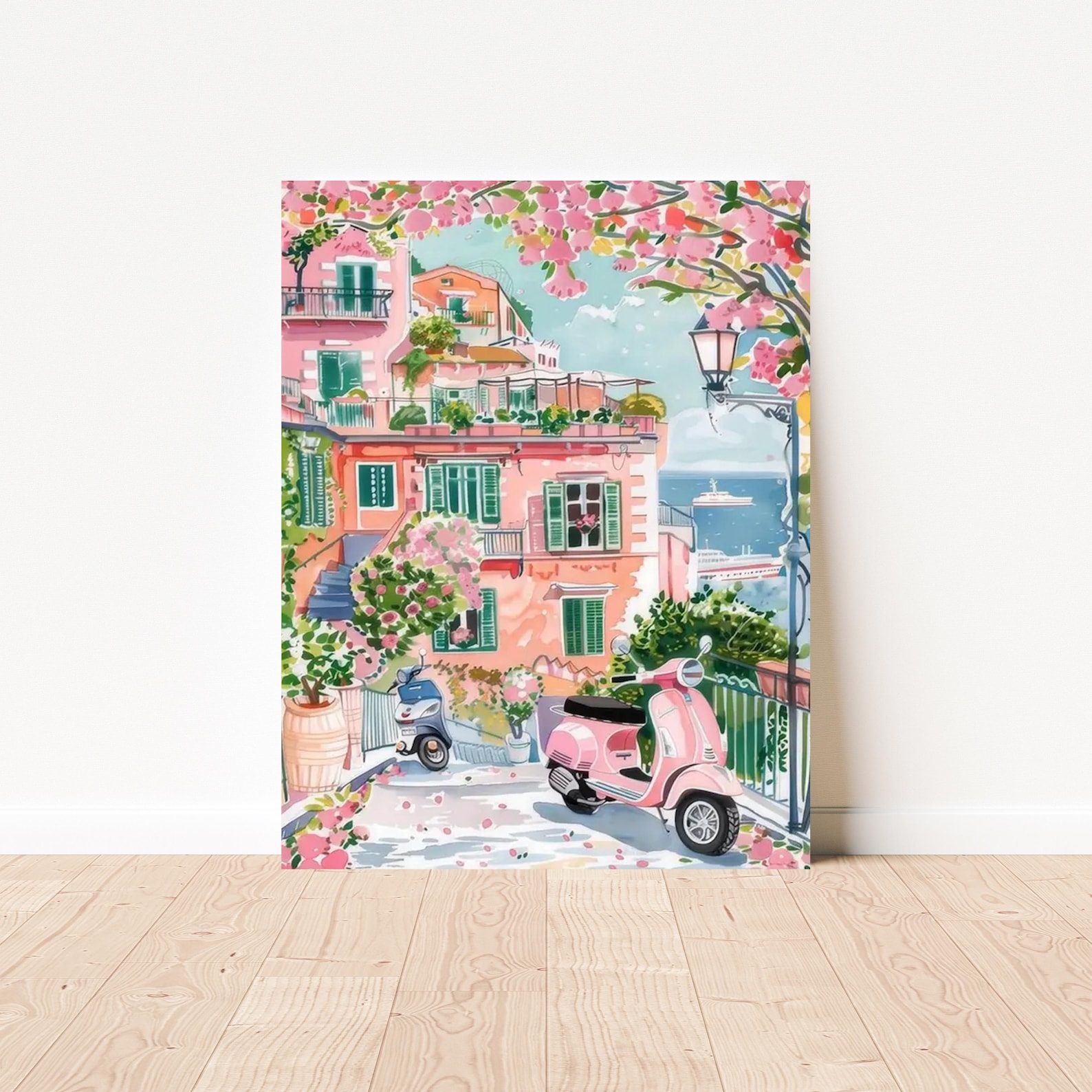 Italy-inspired paint by numbers kit with vibrant Almalfi landscapes and cobblestone streets, perfect for creative book lovers
