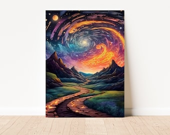Starry Sky Landscape Paint by Numbers  (16x20") - Not Framed