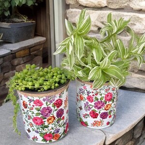 Boho Floral Planter: Upcycled Wildflower Design, Eco-Friendly Decor