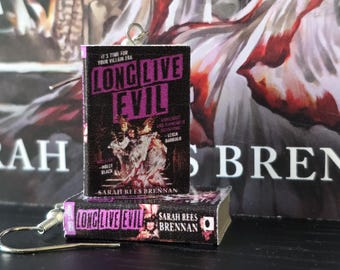 Mini Book Earrings Long Live Evil