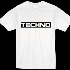 TECHNO Music Bold Fan White T-Shirt
