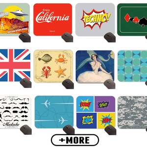 MOUSE PAD, Desktop Fabric MousePad Unique Designs and Patterns 9.25&quot; inches