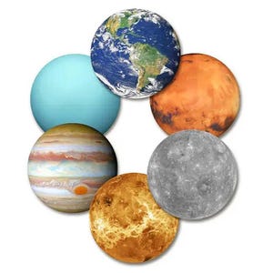 Planet Coasters, Set of 6 - Space Solar System Planetary Coaster set  - Drink Coasters 3.5&quot;