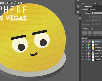 Las Vegas Sphere Building Vector Graphic Clipart EPS File (V2) SVG, PNG