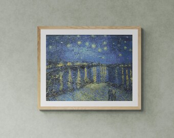 Starry Night Over the Rhone (1888) by Van Gogh  Masterpiece. Counted Cross Stitch PDF Pattern. PDF for Diamond Painting and Pattern Keeper.