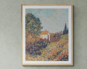 Landscape by Vincent Van Gogh  Masterpiece. Counted Cross Stitch PDF Pattern. PDF for Diamond Painting and Pattern Keeper.