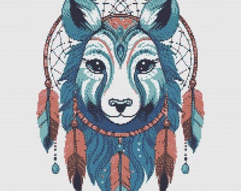 Fantastic Animal. Mystical Dreamcatcher. Iconic Boho Style. Counted Cross Stitch PDF Pattern, PDF for Diamond Painting and PatternKeeper