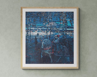 Riding Couple (1906) by Wassily Kandinsky. Masterpiece. Counted Cross Stitch PDF Pattern. PDF for Diamond Painting and Pattern Keeper.