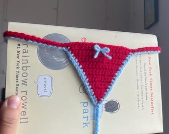 Crochet thong bookmark