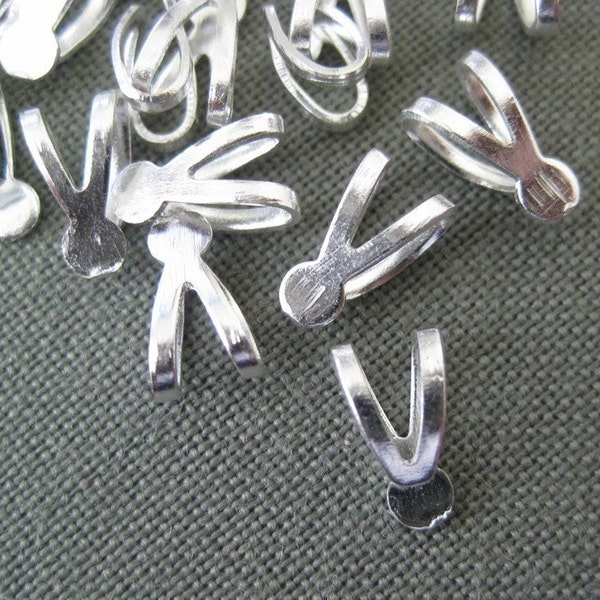 silver plated glue on bail, lead safe 25pcs