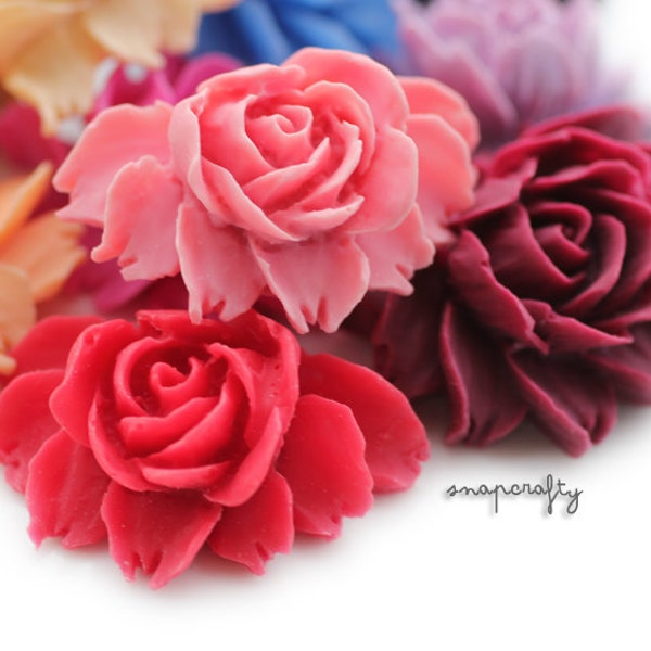 you choose 4pc gorgeous large rose cabochons
