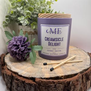 Creamsicle Delight Pure Beeswax Candle | Certified Organic | Non-Toxic, Hand poured, 12oz