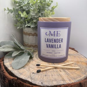 Lavender Vanilla Scented Candle | 100% Natural Organic Beeswax 12oz | Non-Toxic, Handcrafted & Hand poured, Cleaner Burn, Eco-Friendly