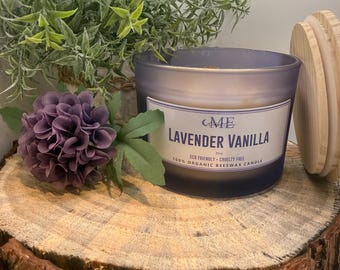 3 Wick Pure Beeswax Candle | Certified Organic | Hand poured | Non-Toxic 16oz