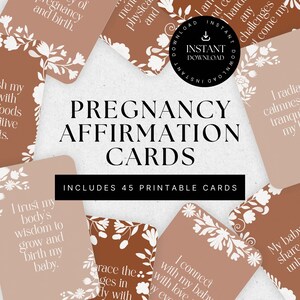 Cartes d'affirmation pour les femmes enceintes, cadeaux de baby shower en terre cuite, mantras positifs, soutien à l'accouchement hypnotique, à imprimer pour les nouvelles mamans, SG019