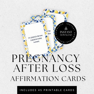 Cartes de confirmation de grossesse après un décès, cadeau de naissance méditerranéen, mantra positif, soutien à l'accouchement hypnotique, à imprimer pour les nouvelles mamans SG017