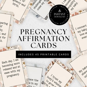 Cartes d'affirmation pour les femmes enceintes, cadeau de baby shower sous la mer, mantras positifs, soutien à l'accouchement hypnotique, à imprimer pour les nouvelles mamans, SG020
