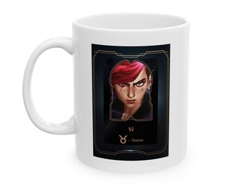 Vi |Arcane League of legend | Gamer gift| Arcane fan | Gamer Mug|Star sign| Taurus|Zodiac Sign| Ceramic Mug, (11oz, 15oz)
