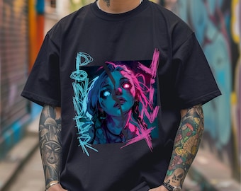Powder Jinx |Caitlyn| Vi|Arcane| League of legends|Cyber punk| Gamer gift| Arcane fan|Unisex Softstyle T-Shirt