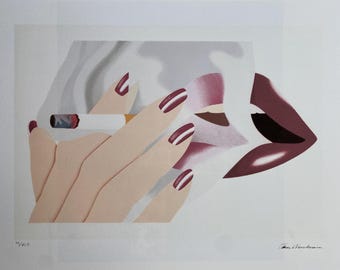 トム・ウェッセルマン展ポスター - 喫煙者ナンバー8 - 赤い唇 - 美術館