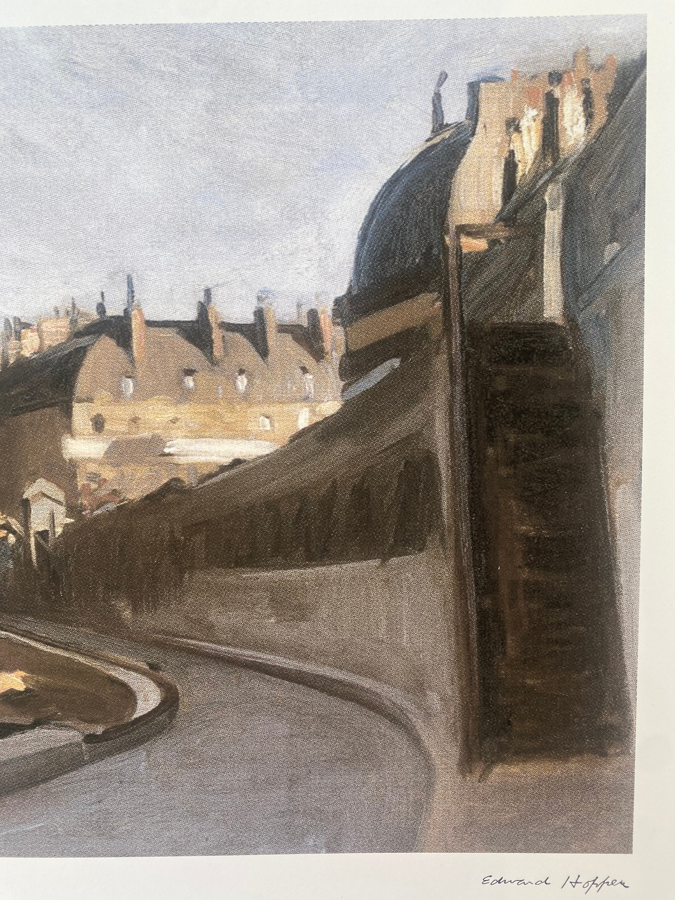 EDWARD HOPPER d'après Four Lane Road signé, certificat