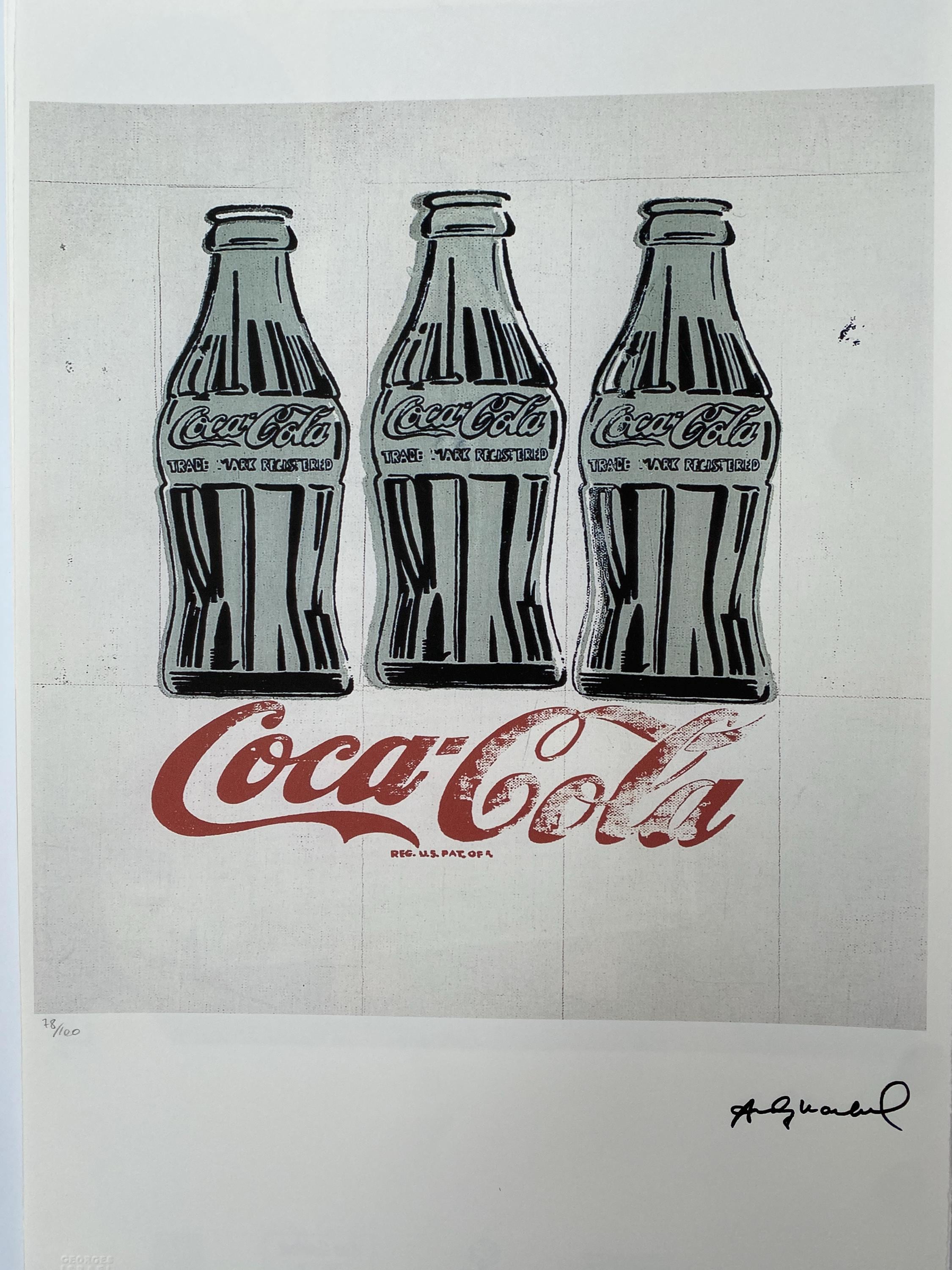 Lithographie signée Andy Warhol - Coca-Cola - certificat Leo Castelli